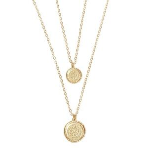 Amber Sceats Double Layer Gold Coin Pendant Necklace